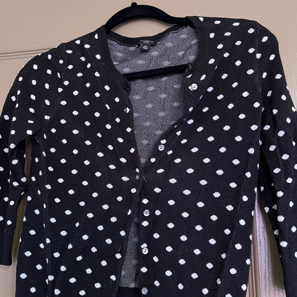 Black Polka Dot Ann Taylor Cardigan